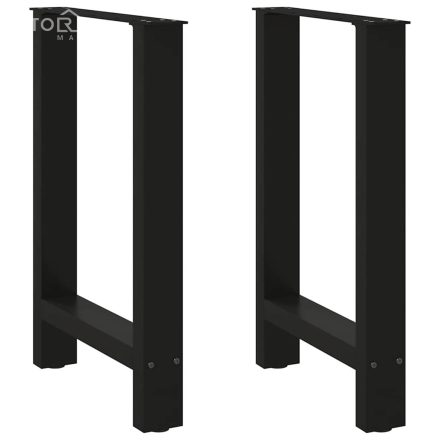 vidaXL 2 db fekete acél étkezőasztal láb 50 x (72-73) cm