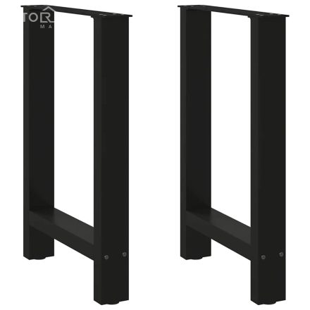 vidaXL 2 db fekete acél étkezőasztal láb 60 x (72-73) cm