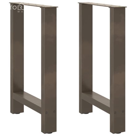 vidaXL 2 db natúr acél étkezőasztal láb 60 x (72-73) cm acél