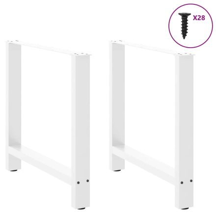 vidaXL 2 db fehér étkezőasztal láb 70 x (72-73) cm acél