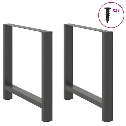 vidaXL 2 db antracitszürke acél étkezőasztalláb 70x(72-73) cm
