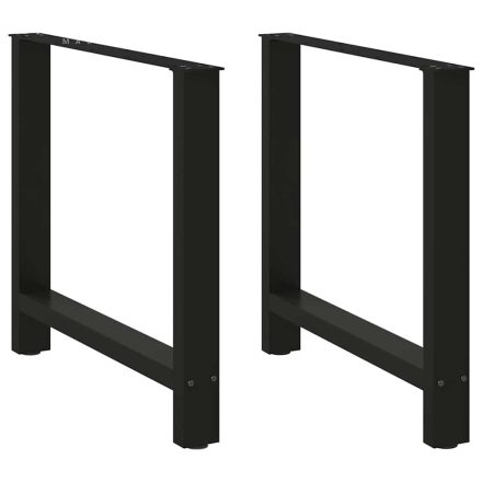 vidaXL 2 db fekete étkezőasztal láb 80 x (72-73) cm acél