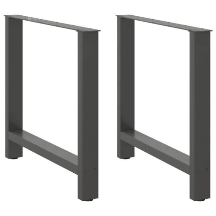 vidaXL 2 db antracitszürke acél étkezőasztalláb 80x(72-73) cm