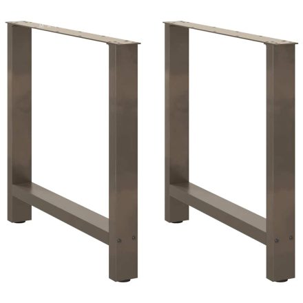 vidaXL 2 db natúr acél étkezőasztal láb 80x(72-73) cm acél