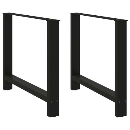 vidaXL 2 db fekete acél étkezőasztal láb 90 x (72-73) cm