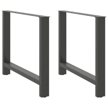 vidaXL 2 db antracitszürke acél étkezőasztalláb 90 x (72-73) cm