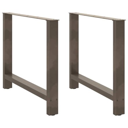 vidaXL 2 db natúr acél étkezőasztal láb 90 x (72-73) cm acél