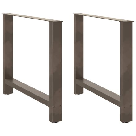 vidaXL 2 db natúr acél étkezőasztal láb 100 x (72-73) cm acél