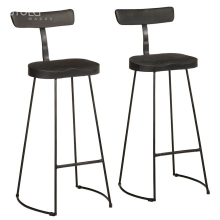 vidaXL 2 db fekete tömör mangófa bárszékek 49x43x103 cm