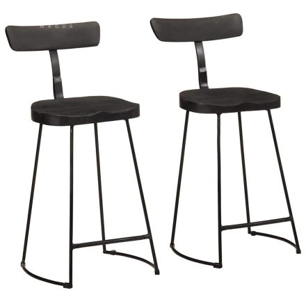 vidaXL 2 db fekete tömör mangófa bárszékek 49x43x88 cm