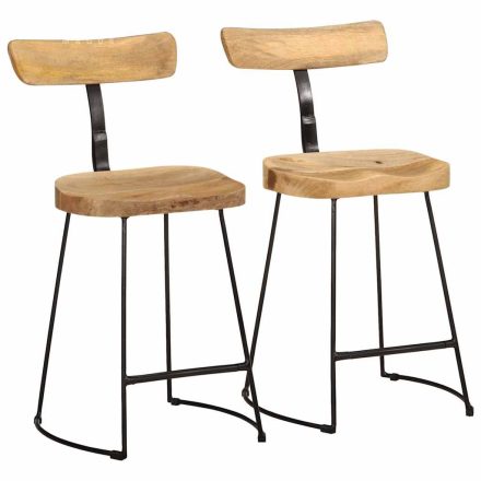 vidaXL Bárszékek 2 db 49x43x79 cm tömör fa Mango