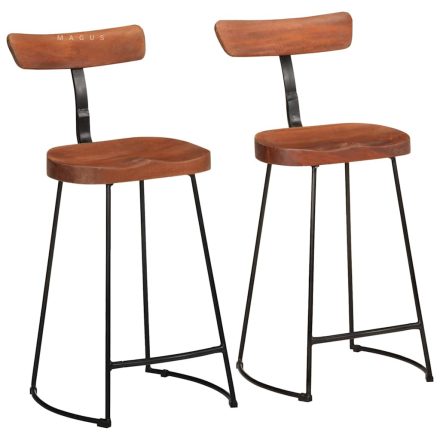 vidaXL Bárszékek 2 db 49x43x88 cm tömör fa Mango