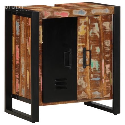 vidaXL Fürdőszobai szekrény Többszínű 55x35x60 cm Tömör újrahasznosított fa