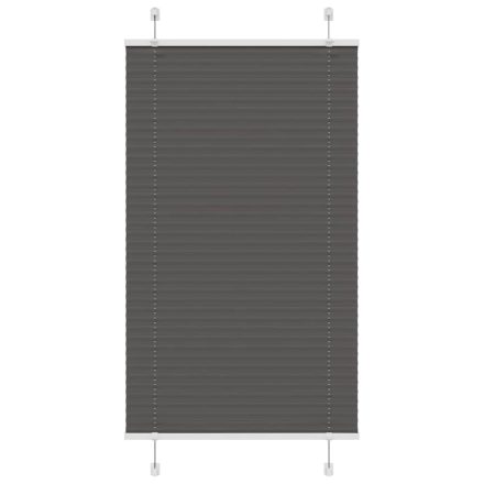 vidaXL pliszírozott redőny fekete 75x100 cm szövetszélesség 74,4 cm