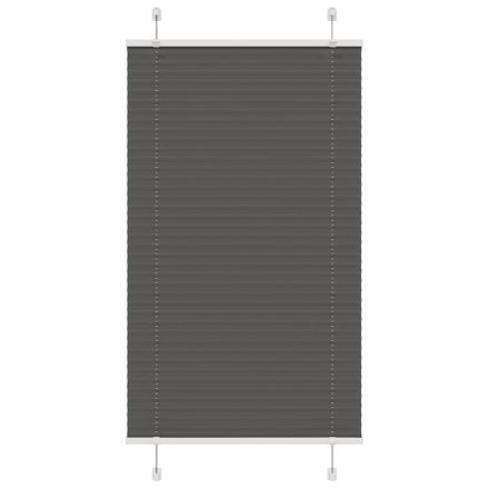 vidaXL pliszírozott redőny fekete 75x150 cm szövetszélesség 74,4 cm