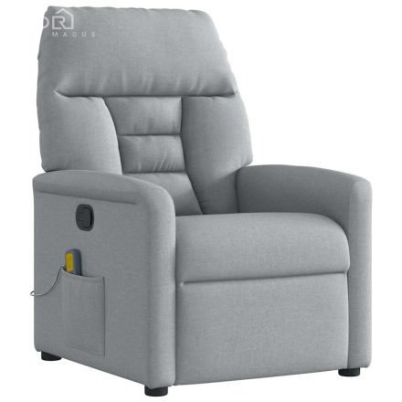 vidaXL világosszürke szövet dönthető masszázsfotel