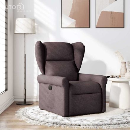 vidaXL sötétbarna szövet dönthető fotel