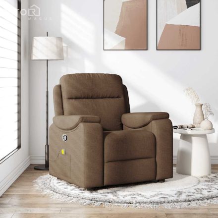 vidaXL barna szövet dönthető masszázsfotel