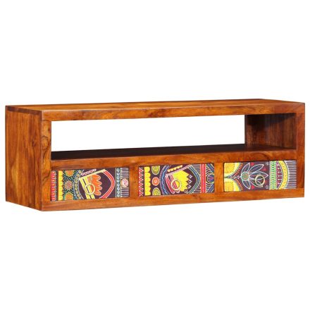 vidaXL tömör akácfa többszínű falra szerelhető TV-szekrény 90x30x30 cm