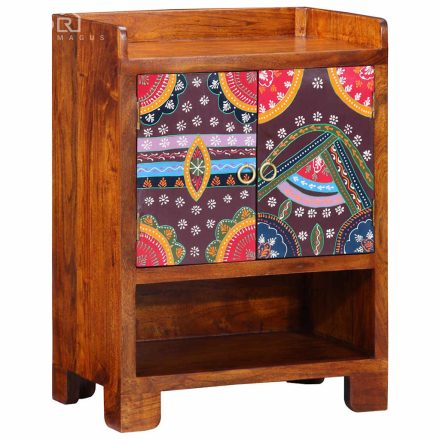 vidaXL Cipőszekrény tárolóval Barna 55 x 35 x 75 cm Tömör akácfa