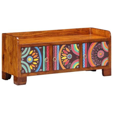 vidaXL Cipőszekrény tárolóval Sokszínű 90 x 35 x 40 cm Tömör akácfa