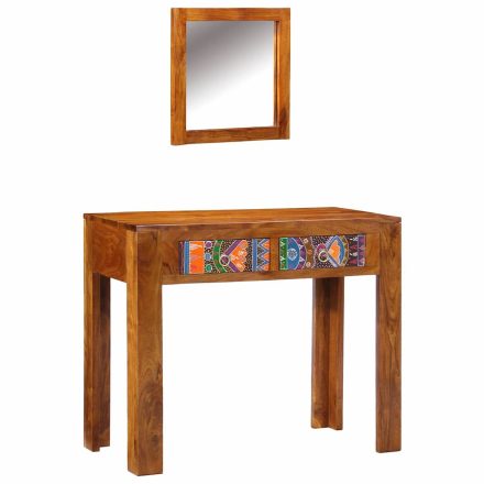 vidaXL Öltözködőasztal fiókkal Barna 90 x 45 x 75 cm Tömör akácfa