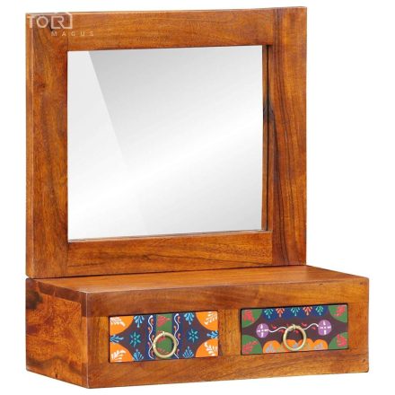 vidaXL Fali Szekrény fiókkal Barna 40 x 20 x 50 cm Tömör akácfa