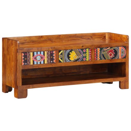 vidaXL Cipőpad 100x35x45 cm Tömör akác fából