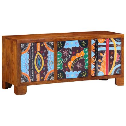 vidaXL Cipőpad Sokszínű 100 x 35 x 45 cm tömör akácfa