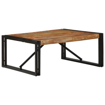 vidaXL többszínű tömör újrahasznosított fa dohányzóasztal 80x80x35 cm