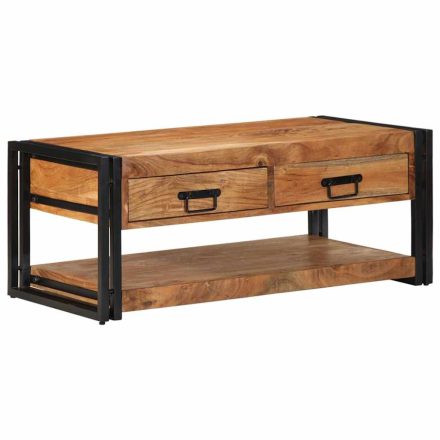 vidaXL tömör akácfa dohányzóasztal 90x50x38 cm