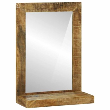vidaXL Fürdőszobai tükör 50x22x70 cm Tömör durva mangófából