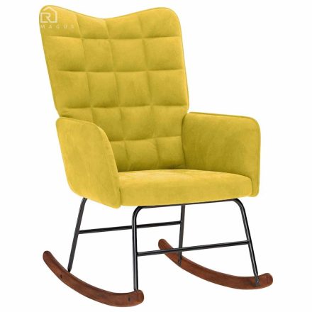 vidaXL sárga bársony hintaszék