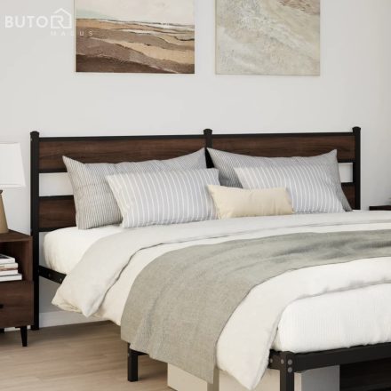vidaXL barna tölgy színű acél és szerelt fa fejtámla 180 cm