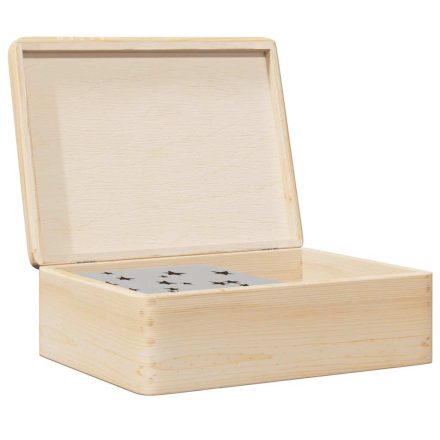 vidaXL Fa doboz fedővel 40x30x13 cm tömör fa fenyő