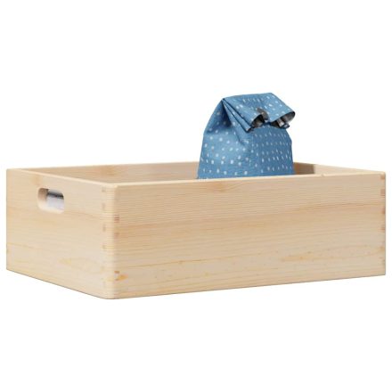 vidaXL Fa doboz fogantyúkkal 40x30x13 cm tömör fa fenyő