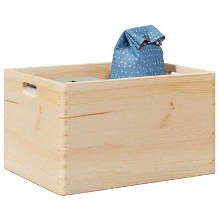 vidaXL Fa doboz fogantyúkkal 40x30x23 cm tömör fa fenyő