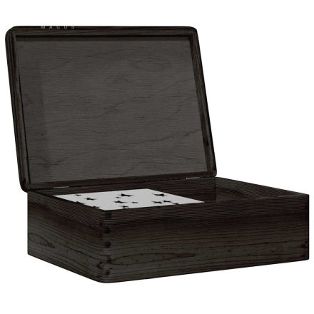 vidaXL Fa doboz tetővel Fekete 40x30x13 cm tömör fa fenyő