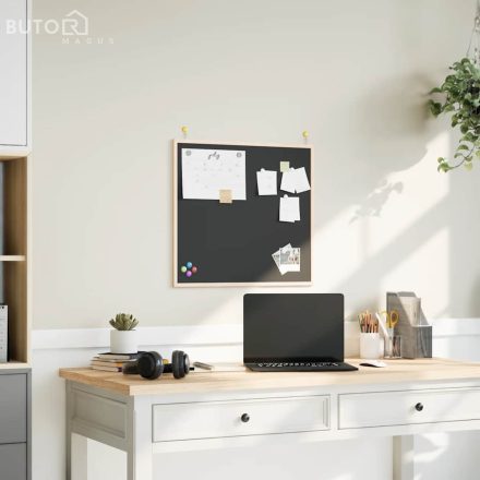vidaXL fekete krétatábla tömör fenyőfa kerettel 60x55 cm