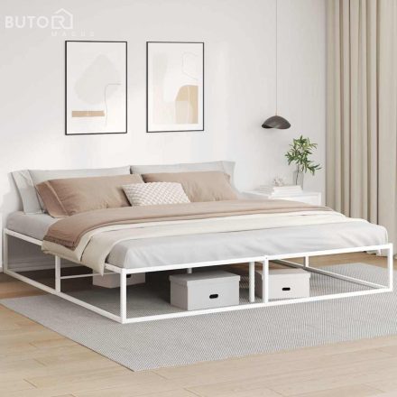 vidaXL ágykeret matrac nélkül fehér 200x200 cm fém ágykeret