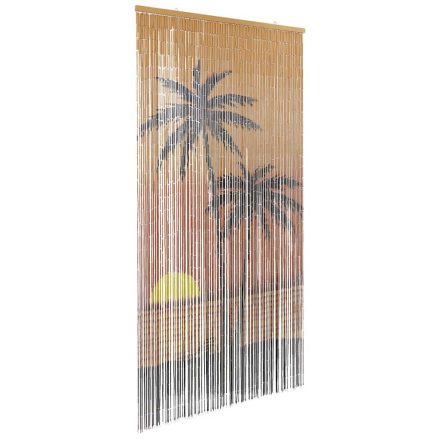 vidaXL rovaros ajtófüggöny pálmafa nyomtatás 90x220 cm bambusz