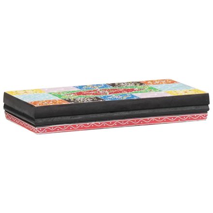 vidaXL Falitárolók 3 pcs Sokszínű 100 x 20 x 6 cm Tömör mangófa