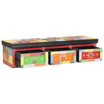 vidaXL Fali TV szekrény 100x30x24 cm Szilárd Fa Durva Mangó
