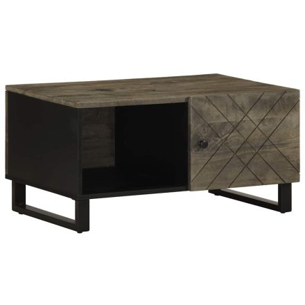 vidaXL fekete tömör mangófa dohányzóasztal 80 x 50 x 40 cm