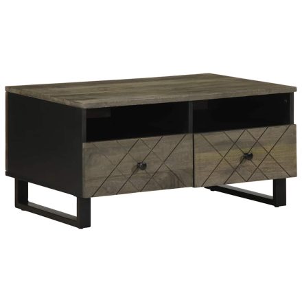 vidaXL fekete tömör mangófa dohányzóasztal 80 x 54 x 40 cm