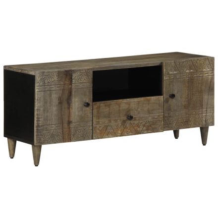 vidaXL világosszürke tömör mangófa TV-szekrény 105x33,5x46 cm