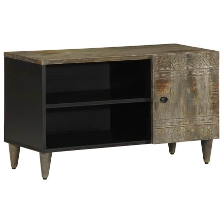 vidaXL világosszürke tömör mangófa TV-szekrény 80x31,5x46 cm