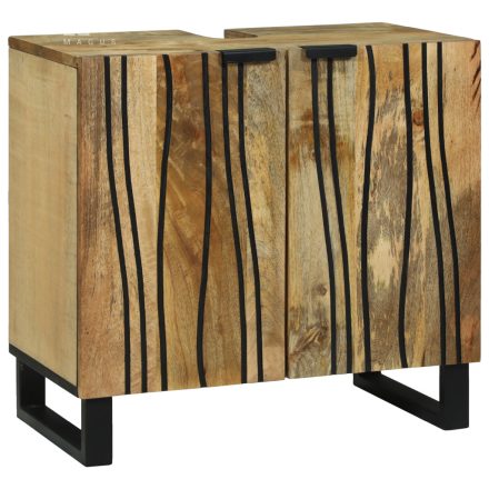 vidaXL Mosdókagyló Szekrény 62 x 33 x 58 cm Szilárd Mangóból és Műszaki Fából
