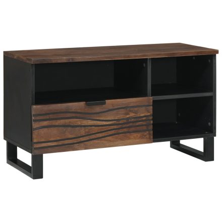 vidaXL TV szekrény - 80x33.5x46 cm, tömör fa és mérnöki fa alapanyagból készült.