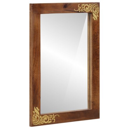 vidaXL Fürdőszobai Tükör 50x70x3 cm Tömör Mangófából